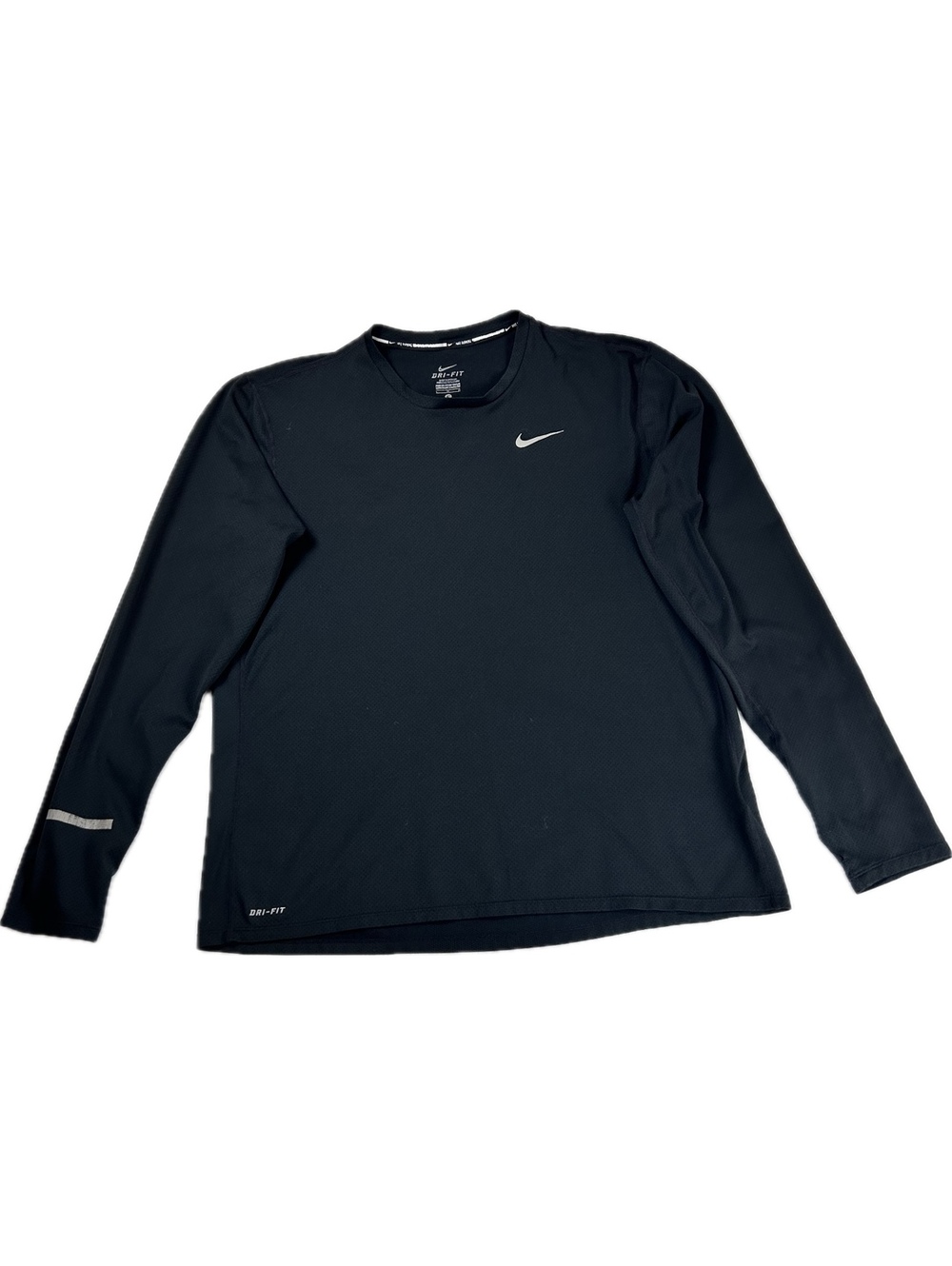 Nike Dri-FIT Long Sleeve Running Shirt Black Size Large